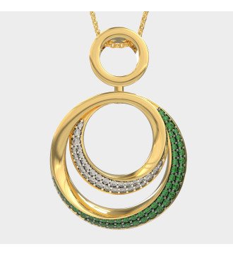 Deslumbrante collar de mujer con piedras blancas y verdes 0362PP