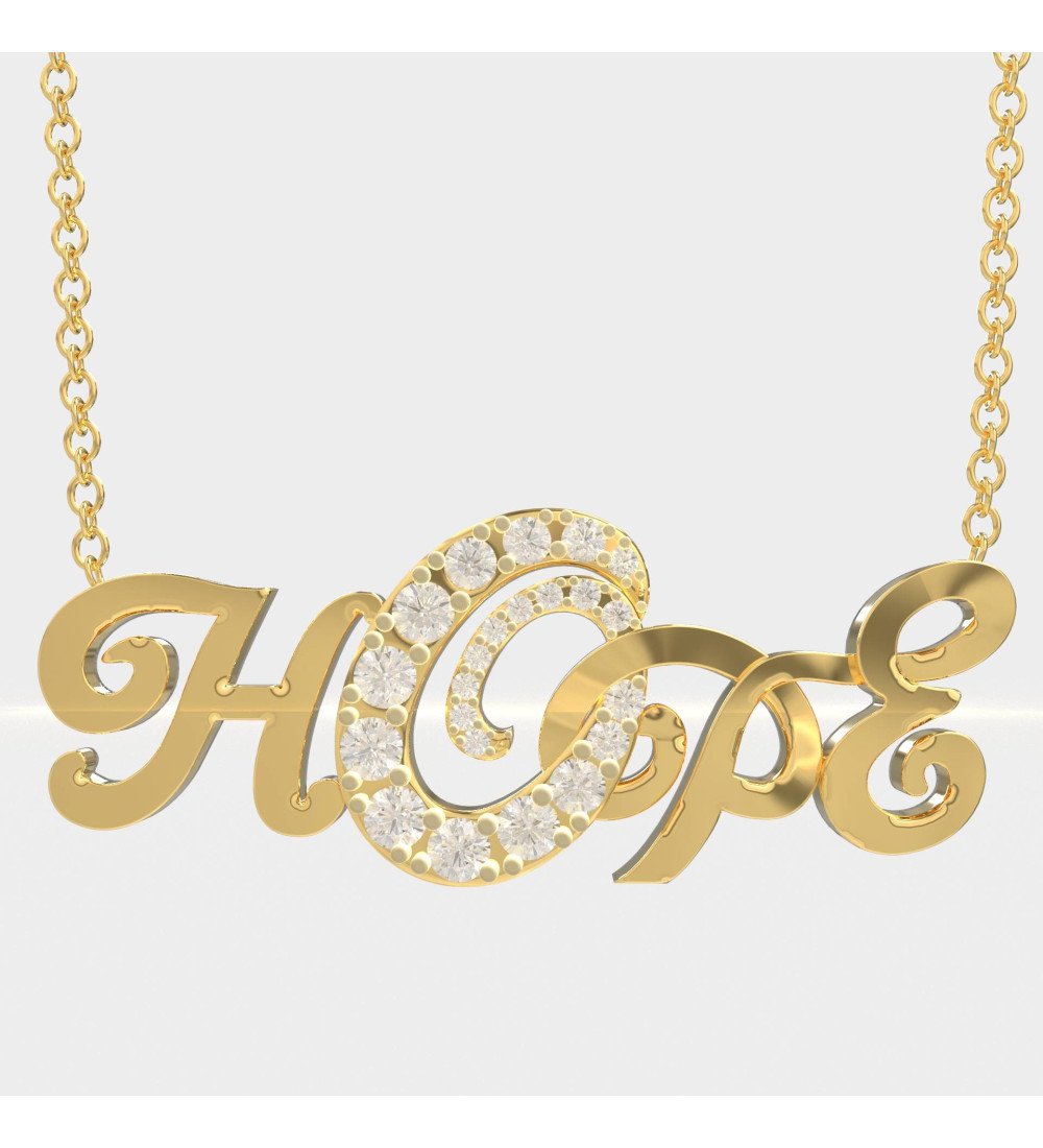 Κομψό Καλλιγραφικό Κολιέ Ονομα Hope 0508
