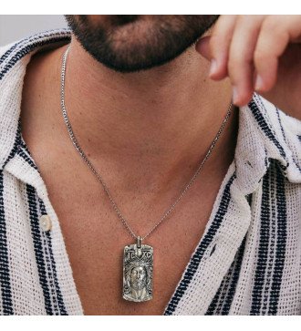 Vintage Herren Silber Anhänger IC XC Jesus 0540L