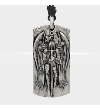 Handmade Vintage Silver Men's Necklace Archangel Michael 0539L