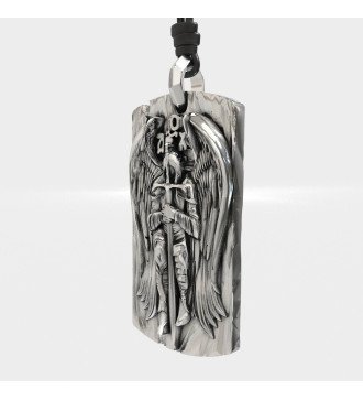 Handmade Vintage Silver Men's Necklace Archangel Michael 0539L