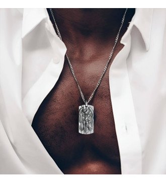 Handmade Vintage Silver Men's Necklace Archangel Michael 0539L