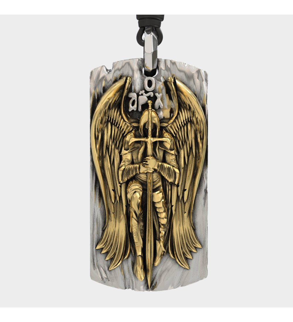 Collier vintage de l'Archange Michael pour hommes 0539Κ