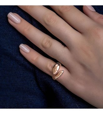 Серебряное кольцо для мизинца розовое золото 0060R