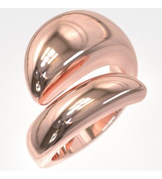 Серебряное кольцо для мизинца розовое золото 0060R