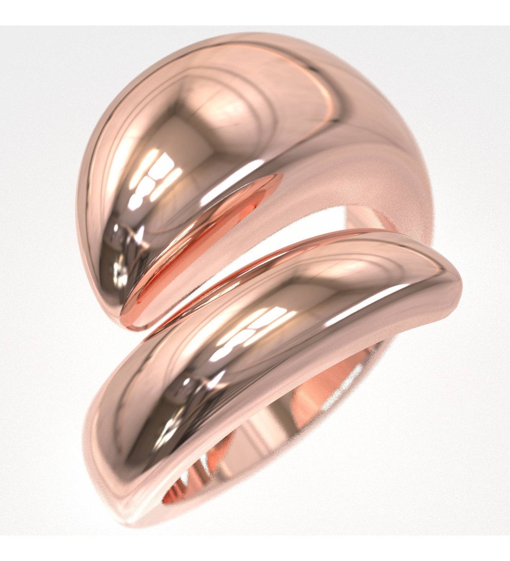 Серебряное кольцо для мизинца розовое золото 0060R