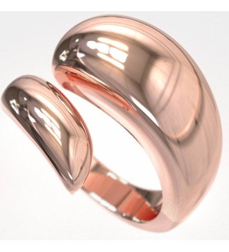 Серебряное кольцо для мизинца розовое золото 0060R