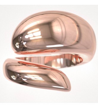 Серебряное кольцо для мизинца розовое золото 0060R
