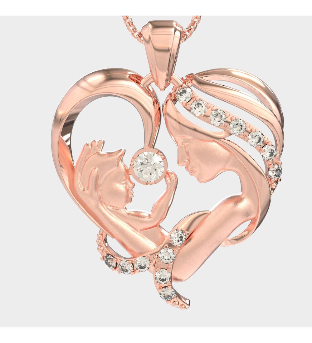 Gift For New Mom Mom Baby Necklace Rose Gold 0350R