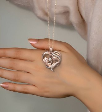 Gift For New Mom Mom Baby Necklace Rose Gold 0350R