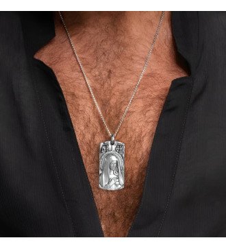 Amulette masculine Christian Silver avec Vierge Marie0541L