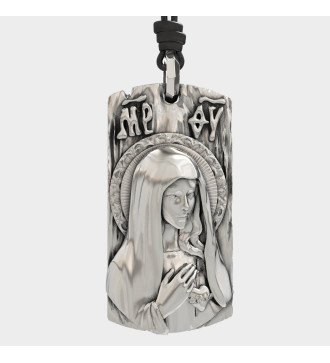 Amulette masculine Christian Silver avec Vierge Marie0541L