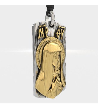 Pendentif religieux pour hommes avec Vierge Marie 0541Κ