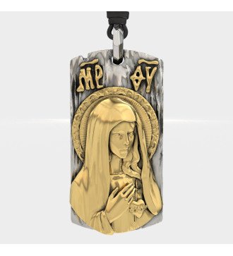 Colgante religioso para hombre con la Virgen María 0541Κ