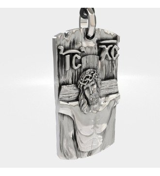 Colgante cristiano de plata para hombre con Jesús 0544L