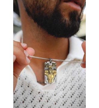 Religiosa Cristiana Colgante de Plata Jesús 0544K