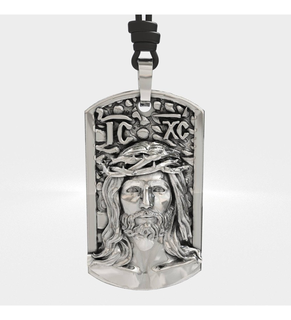 Amulette religieuse pour hommes avec Jésus 0548L