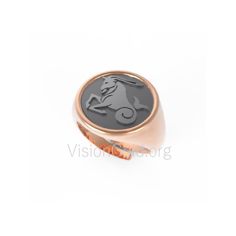 ασημένιο δαχτυλίδι ζώδιο Αιγόκερως,Ασημένια Κοσμήματα, Ζωδια