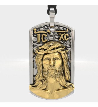 Collar colgante de Jesús para hombre cristiano 0548K