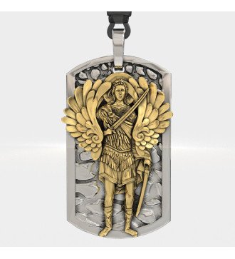 Christian Hombres Collar de plata Arcángel Miguel 0546K