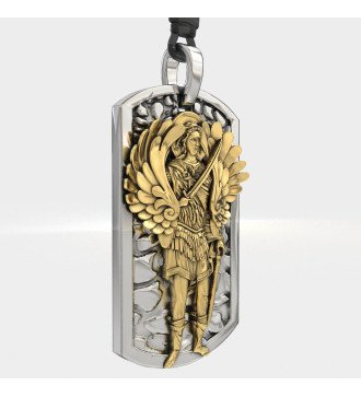Christian Hombres Collar de plata Arcángel Miguel 0546K