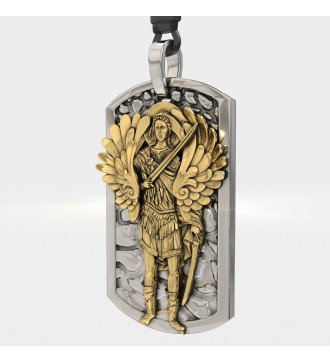 Christian Hombres Collar de plata Arcángel Miguel 0546K