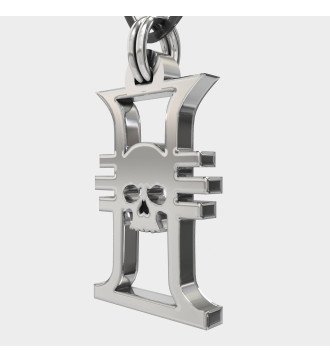 Ανδρικο Κολιε- Μενταγιον Νεκροκεφαλη Ασημενια 925 Punisher 0034