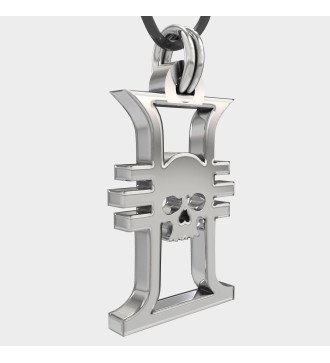 Ανδρικο Κολιε- Μενταγιον Νεκροκεφαλη Ασημενια 925 Punisher 0034