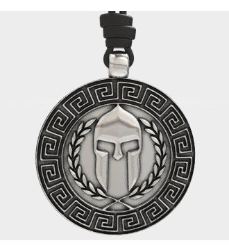Ασημένιο Ανδρικό Κολιέ Σπαρτιάτικη Περικεφαλαία 0072
