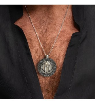 Collier en argent pour hommes Casque de spartiate 0072