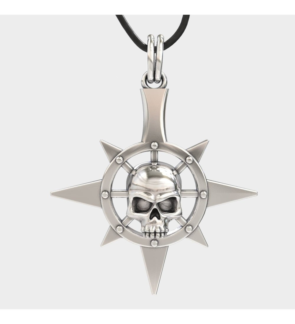 Collier crâne Biker pour homme 0047