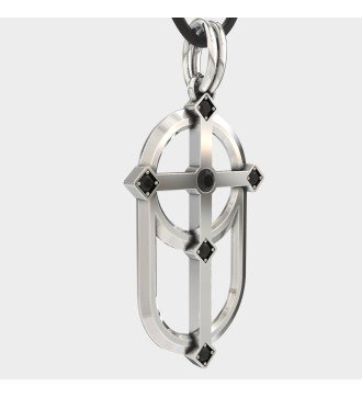 Premium Collier Croix en argent pour hommes 0035