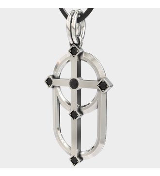Premium Collier Croix en argent pour hommes 0035