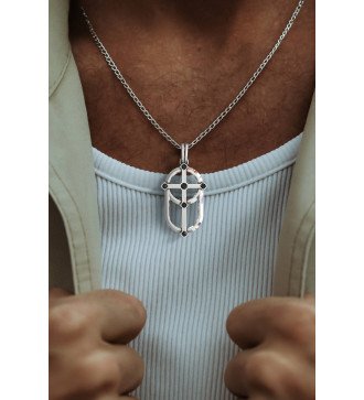 Premium Collier Croix en argent pour hommes 0035