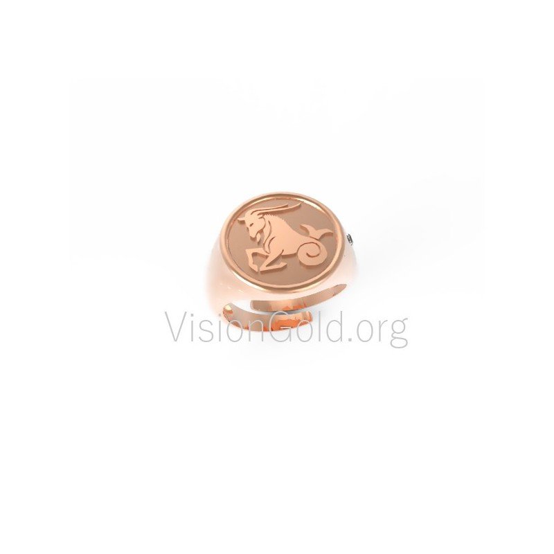 ασημένιο δαχτυλίδι ζώδιο Αιγόκερως,Ασημένια Κοσμήματα, Ζωδια