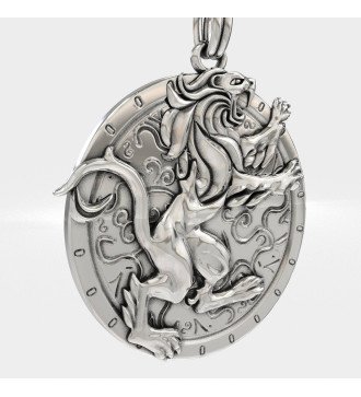 Herren Amulett Löwe Anhänger Halskette 0085