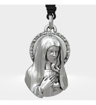 Virgin Mary with Sacred Heart Pendant 0519