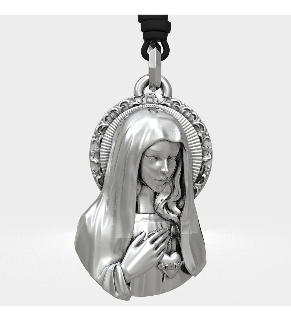 Virgin Mary with Sacred Heart Pendant 0519