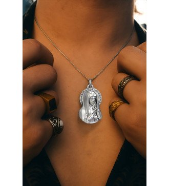 Virgin Mary with Sacred Heart Pendant 0519