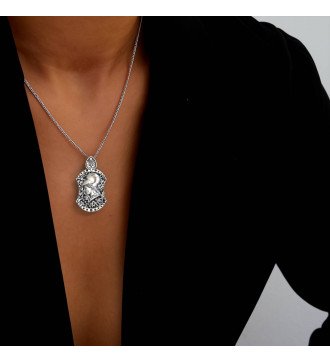 Handmade Greek Pendant Goddess Athena Necklace 0063
