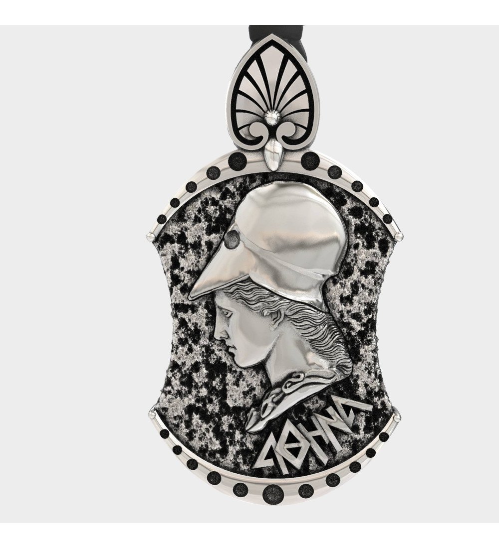 Handmade Greek Pendant Goddess Athena Necklace 0063