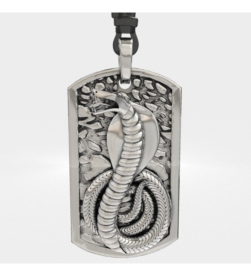 Collier à pendentifs Cobra Kai en argent pour hommes 0132