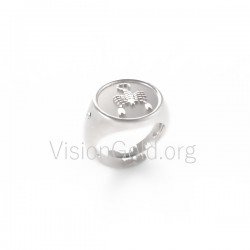 925 Sterling Silver Scorpio Zodiac Sign,engagement rings, mens