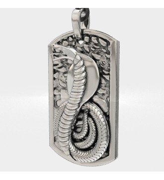 Collier à pendentifs Cobra Kai en argent pour hommes 0132