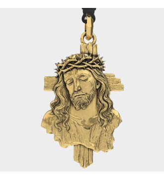 Amulette chrétienne Croix gravée Jésus-Christ 0553K