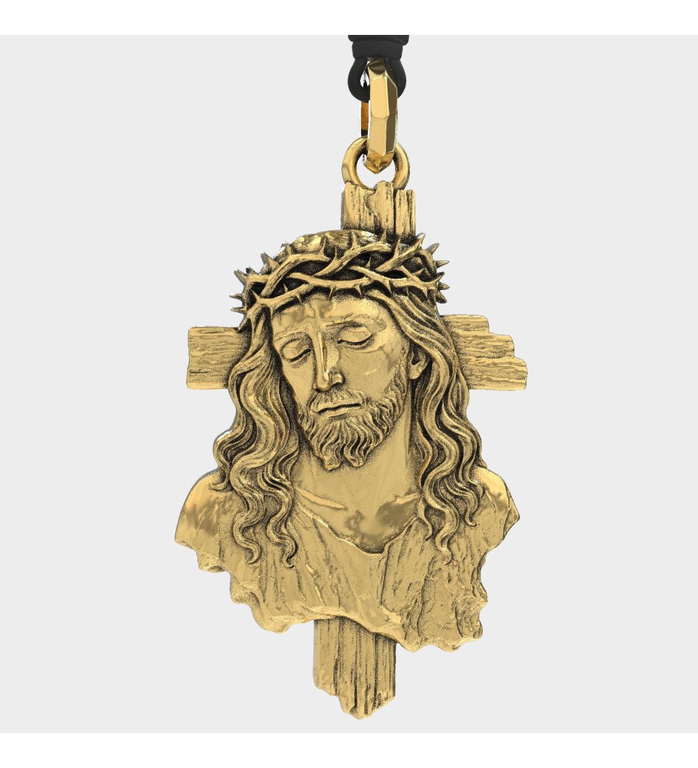 Christliches Amulett Eingraviertes Kreuz Jesus Christus 0553K
