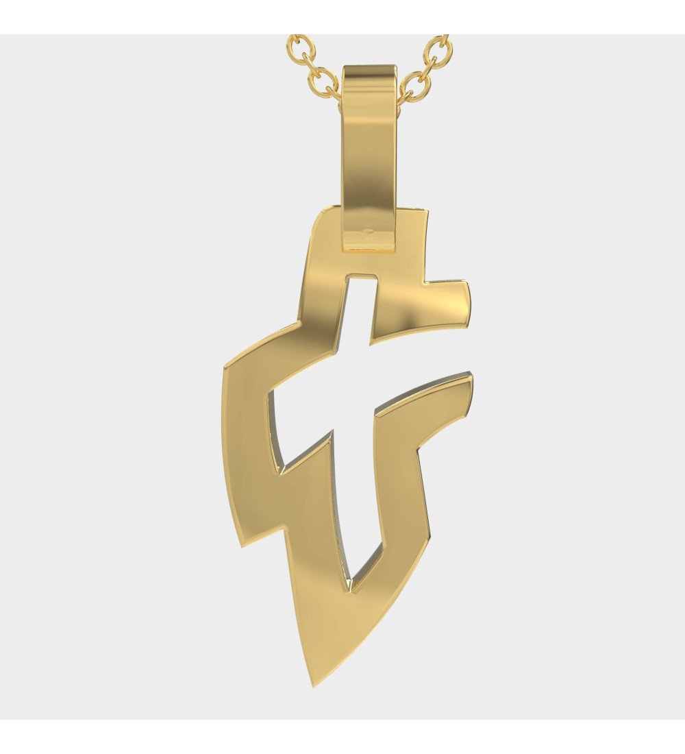 Christian Modern Silver Men's Cross 0554K