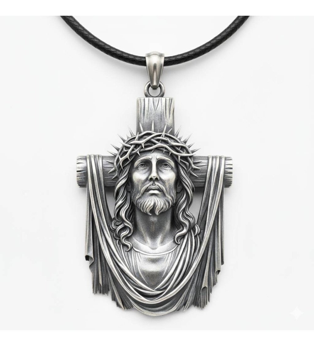 Chaîne En Argent 925 Pour Homme, Argent-Noir, Avec Pendentif En Forme