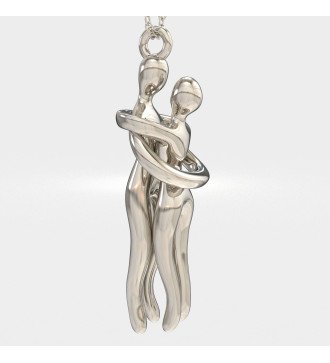 Collana in argento Coppia innamorata - Collana in argento Coppia innamorata Coppia abbracciata 0709