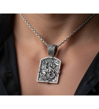 Christliches Silber Amulett Anhänger Sankt Georg 0566